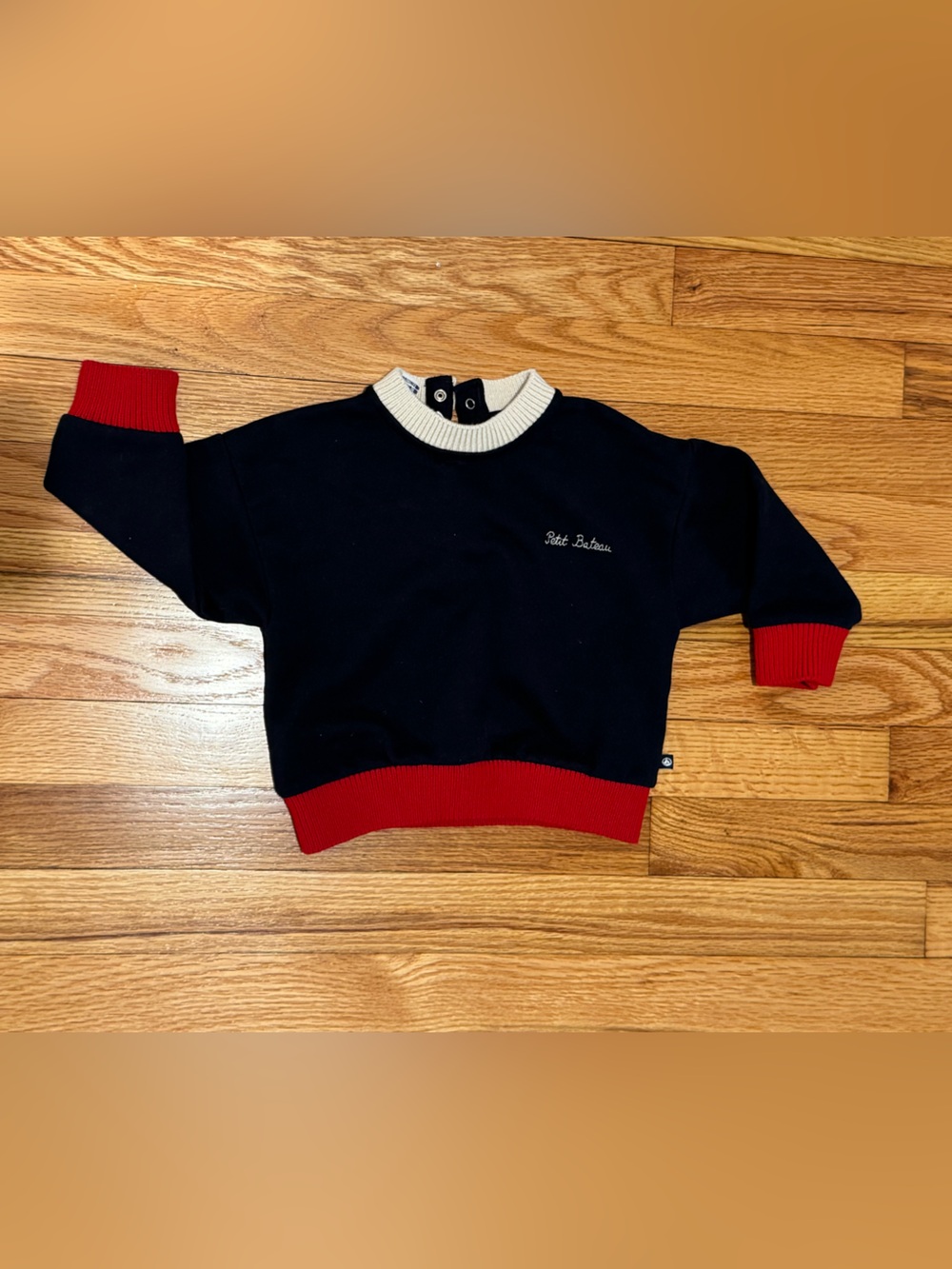 Petite bateau nautical 18 month Navy Sweater / sweatshirt with Red detail